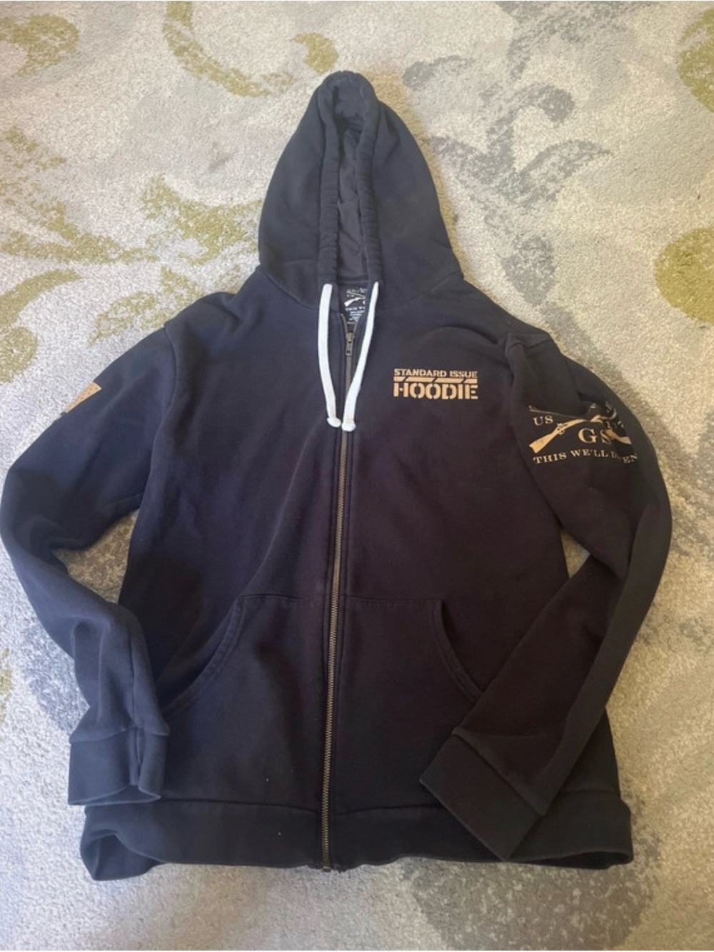 Grunt Style black zip up hoodie